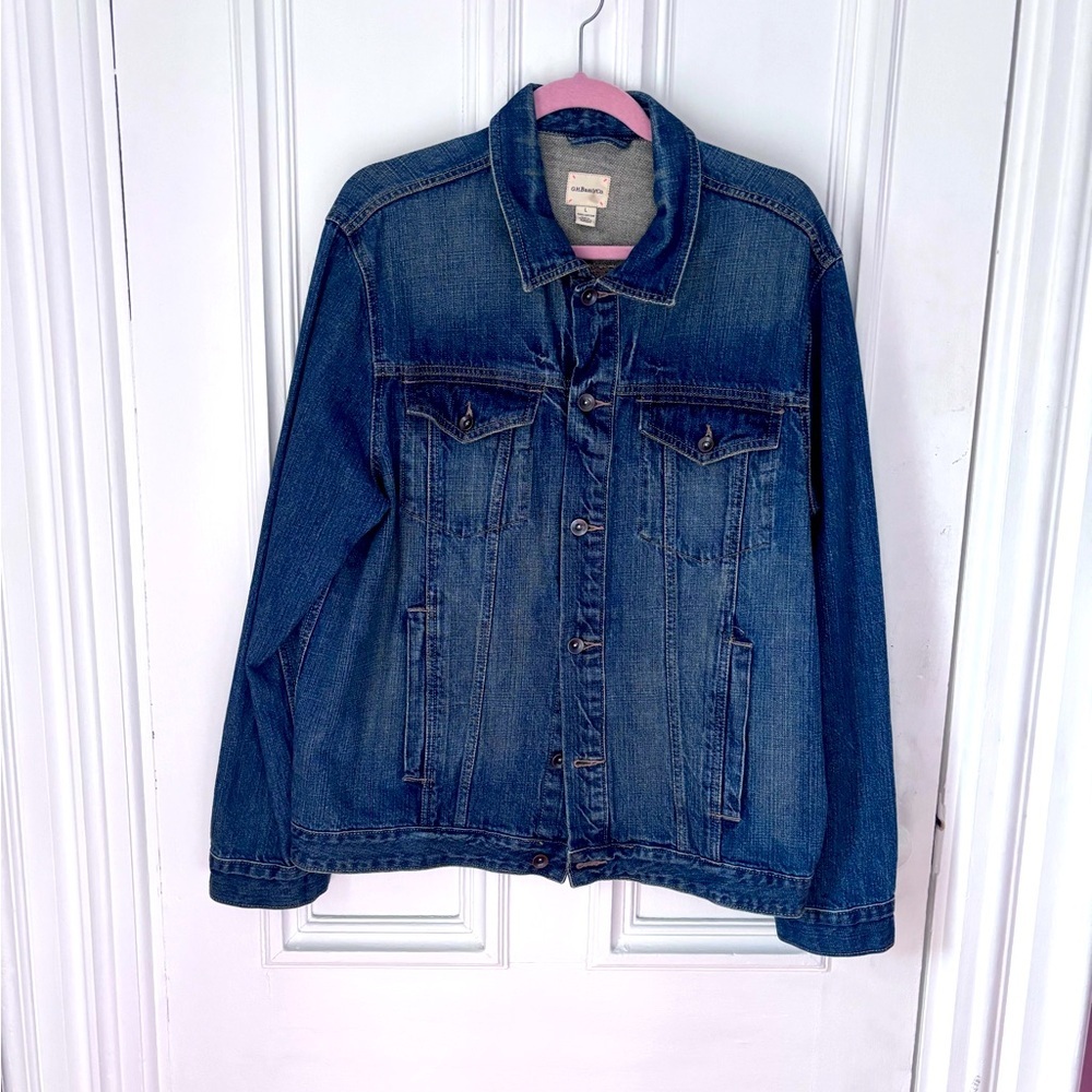 Women’s Vintage G.H. Bass & Co Button Front Side Pocket Denim Jean Jacket Large